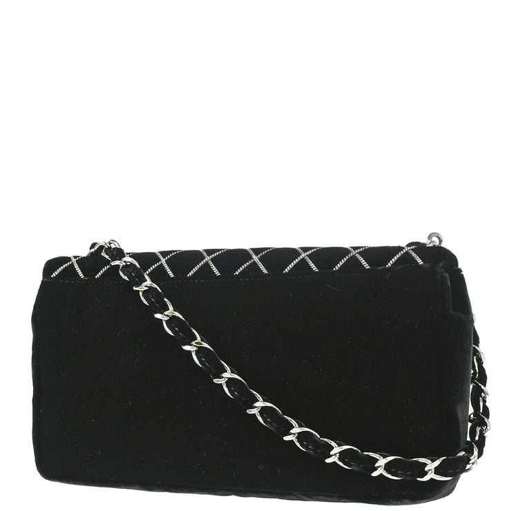 Chanel Black Velvet East West Handbag