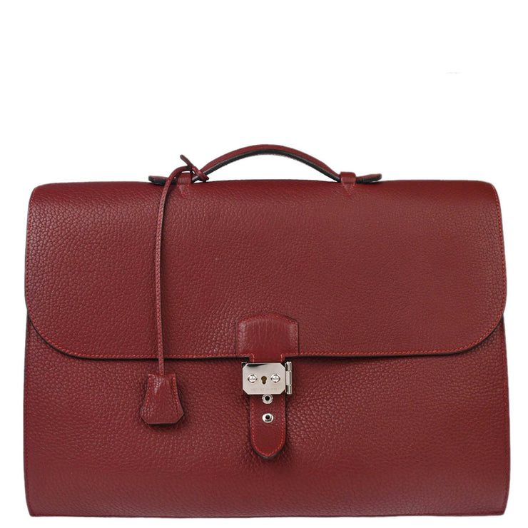 Hermes 2002 Rouge H Fjord Sac a Depeches 38 Briefcase