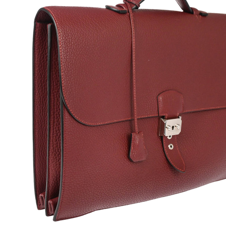 Hermes 2002 Rouge H Fjord Sac a Depeches 38 Briefcase