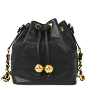 Chanel 1996-1997 Black Caviar Bucket Shoulder Bag