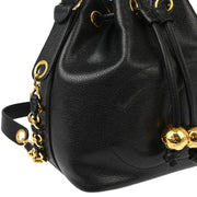 Chanel 1996-1997 Black Caviar Bucket Shoulder Bag