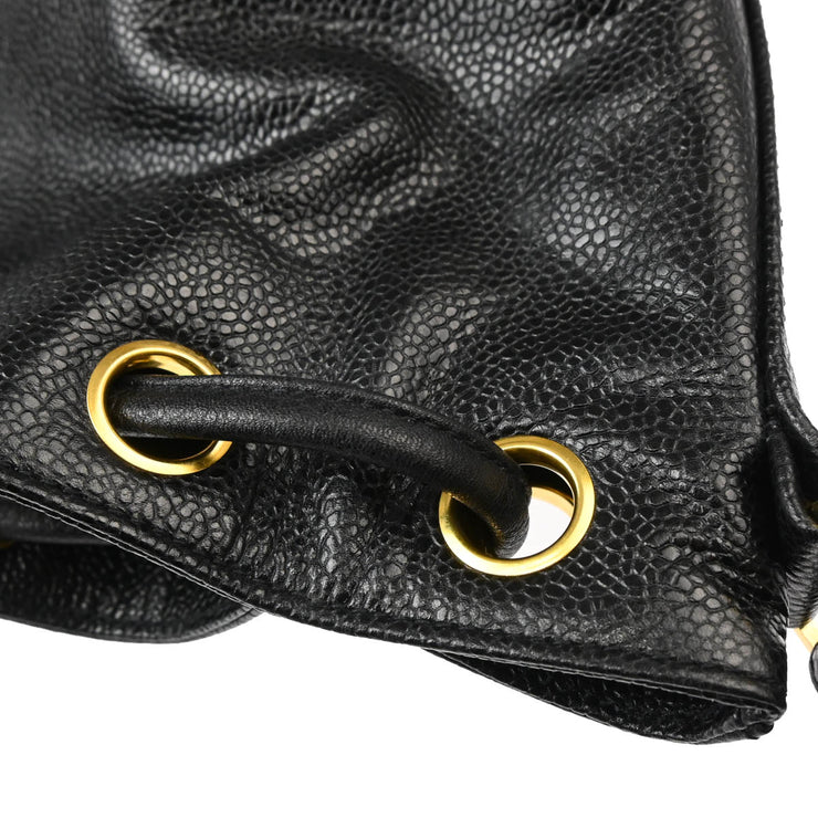 Chanel 1996-1997 Black Caviar Bucket Shoulder Bag