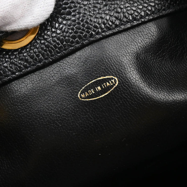 Chanel 1996-1997 Black Caviar Bucket Shoulder Bag