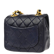 Chanel Navy Lambskin Classic Flap Micro Bum Belt Bag