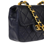 Chanel Navy Lambskin Classic Flap Micro Bum Belt Bag