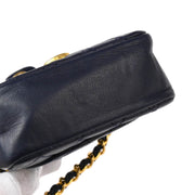 Chanel Navy Lambskin Classic Flap Micro Bum Belt Bag