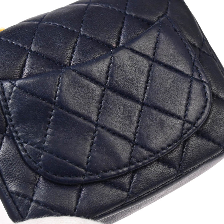 Chanel Navy Lambskin Classic Flap Micro Bum Belt Bag