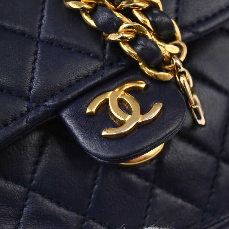 Chanel Navy Lambskin Classic Flap Micro Bum Belt Bag