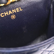 Chanel Navy Lambskin Classic Flap Micro Bum Belt Bag