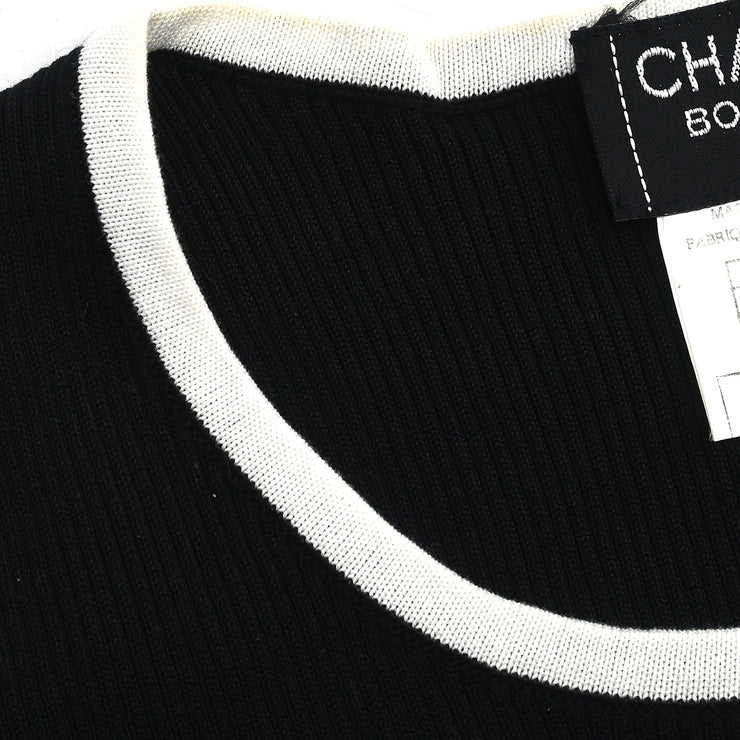 Chanel 1995 Cropped T-shirt Top Black #38