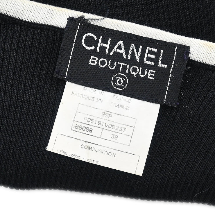 Chanel 1995 Cropped T-shirt Top Black #38