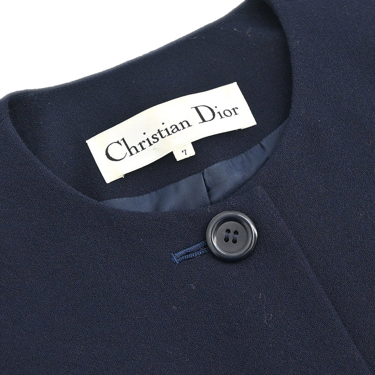 Christian Dior Setup Suit Jacket Skirt Navy #7