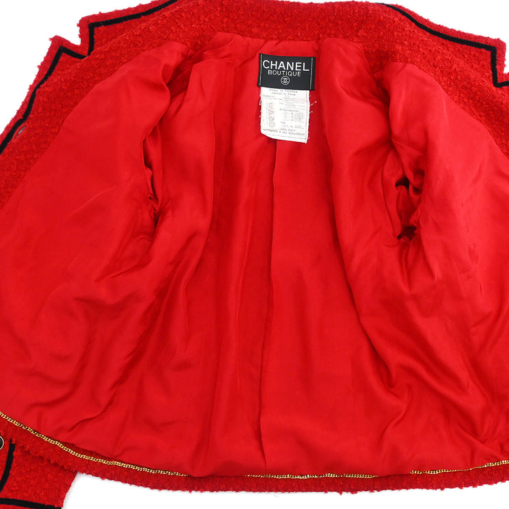 Chanel 1993 Single Breasted Jacket Red #38