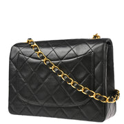 Chanel 1991-1994 Black Lambskin Mini Classic Square Flap Shoulder Bag 17