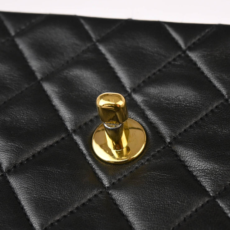 Chanel 1991-1994 Black Lambskin Mini Classic Square Flap Shoulder Bag 17