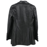 Chanel 1997 Double Breasted Leather Jacket Black #38