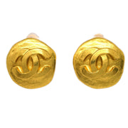 Chanel Button Earrings Clip-On Gold 95A