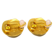 Chanel Button Earrings Clip-On Gold 95A