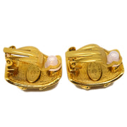 Chanel Square Earrings Clip-On Gold 95P