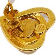 Chanel Gold Heart Earrings Clip-On 95P