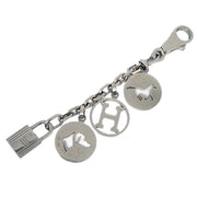 Hermes Amulet Bull Lock Key Holder Bag Charm Silver Small Good