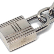 Hermes Amulet Bull Lock Key Holder Bag Charm Silver Small Good