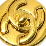 Chanel Gold Turnlock Button Earrings Clip-On 97A