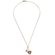 Chanel Heart Chain Pendant Necklace Gold 05P