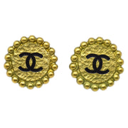 Chanel 1995 Button Earrings Clip-On Gold 95P