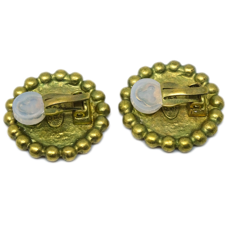 Chanel 1995 Button Earrings Clip-On Gold 95P