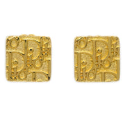 Christian Dior Square Earrings Clip-On Gold