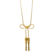 Christian Dior Bow Necklace Pendant Gold