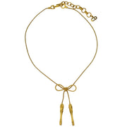 Christian Dior Bow Necklace Pendant Gold