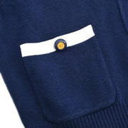 Chanel Short Sleeve Cardigan Navy