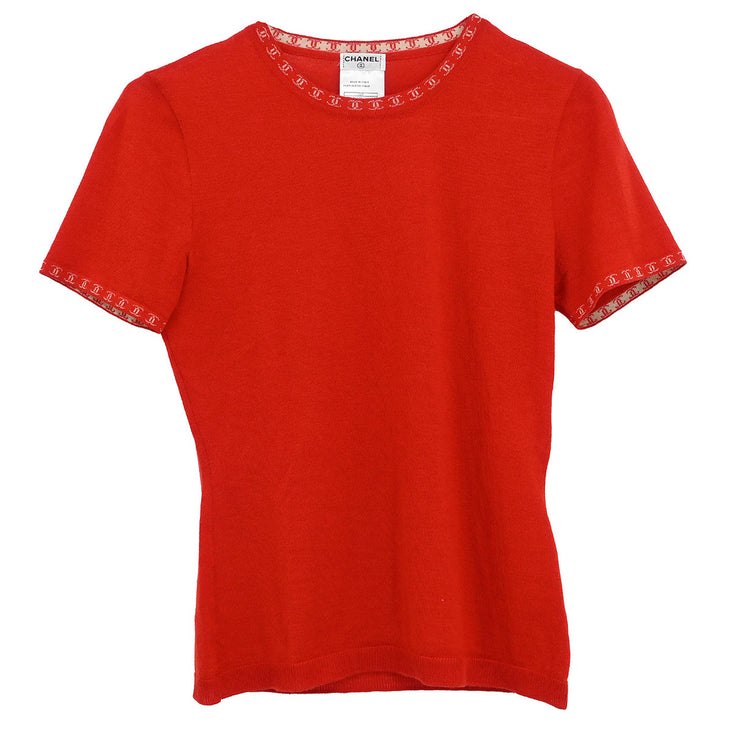 Chanel 2001 T-shirt Top Red #36