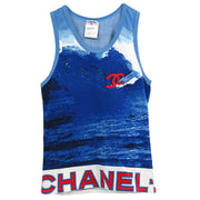 Chanel 2002 Surf Line Sleeveless Top Blue #38