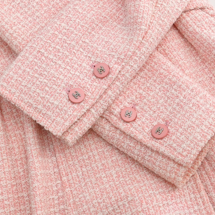 Chanel 1996 Collarless Coat Pink #34