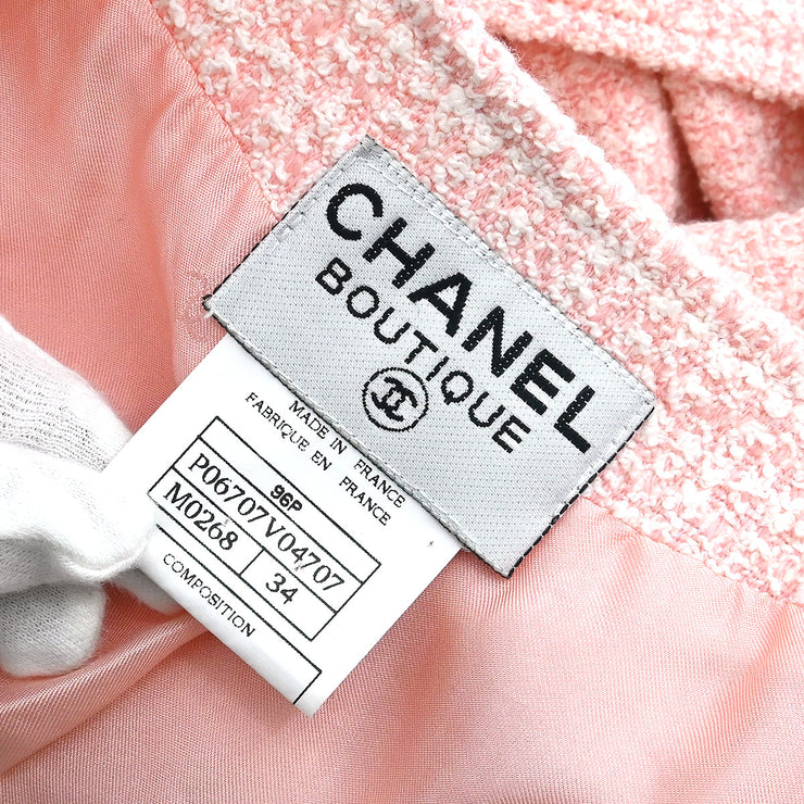 Chanel 1996 Collarless Coat Pink #34