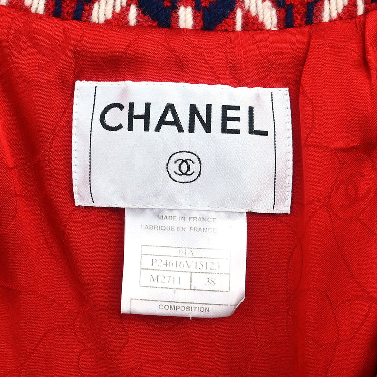 Chanel 2004 Single Breasted Jacket Red #38