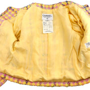 Chanel 1994 Setup Suit Jacket Skirt Yellow #38