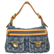 Louis Vuitton 2006 Blue Monogram Denim Baggy PM Shoulder Bag M95049