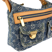 Louis Vuitton 2006 Blue Monogram Denim Baggy PM Shoulder Bag M95049