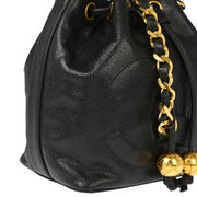 Chanel 1991-1994 Black Caviar Bucket Shoulder Bag