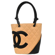 Chanel 2003-2004 Beige Calfskin Cambon Ligne Tote Handbag