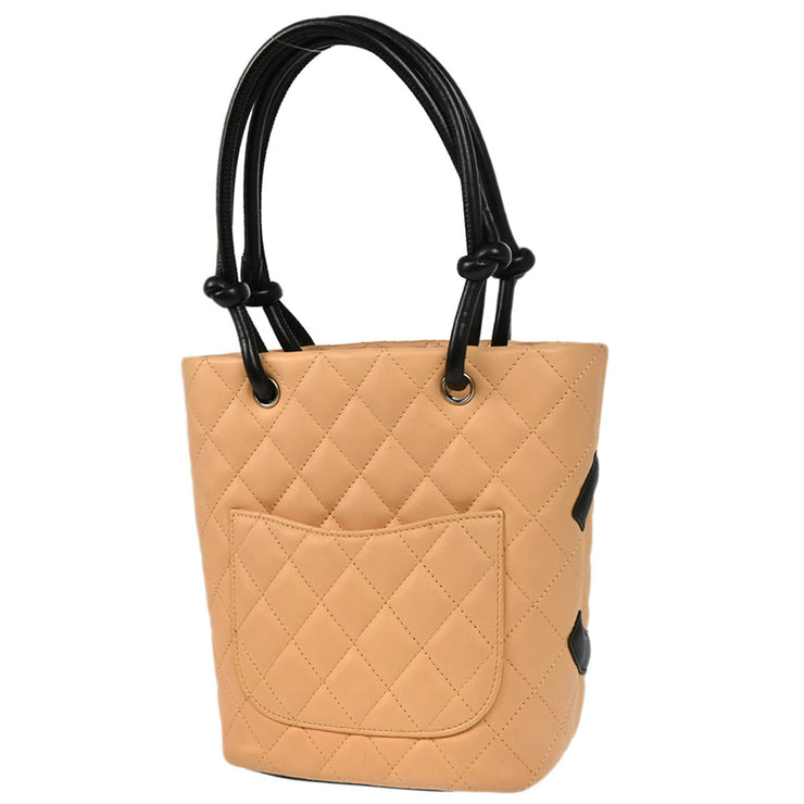 Chanel 2003-2004 Beige Calfskin Cambon Ligne Tote Handbag