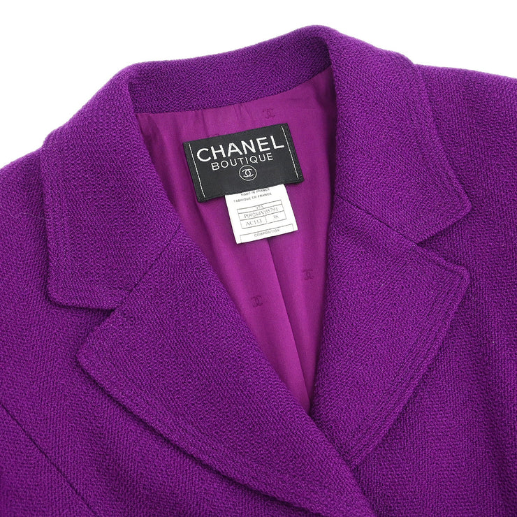 Chanel 1997 Single Breasted Jacket Purple #38