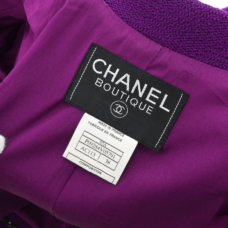 Chanel 1997 Single Breasted Jacket Purple #38