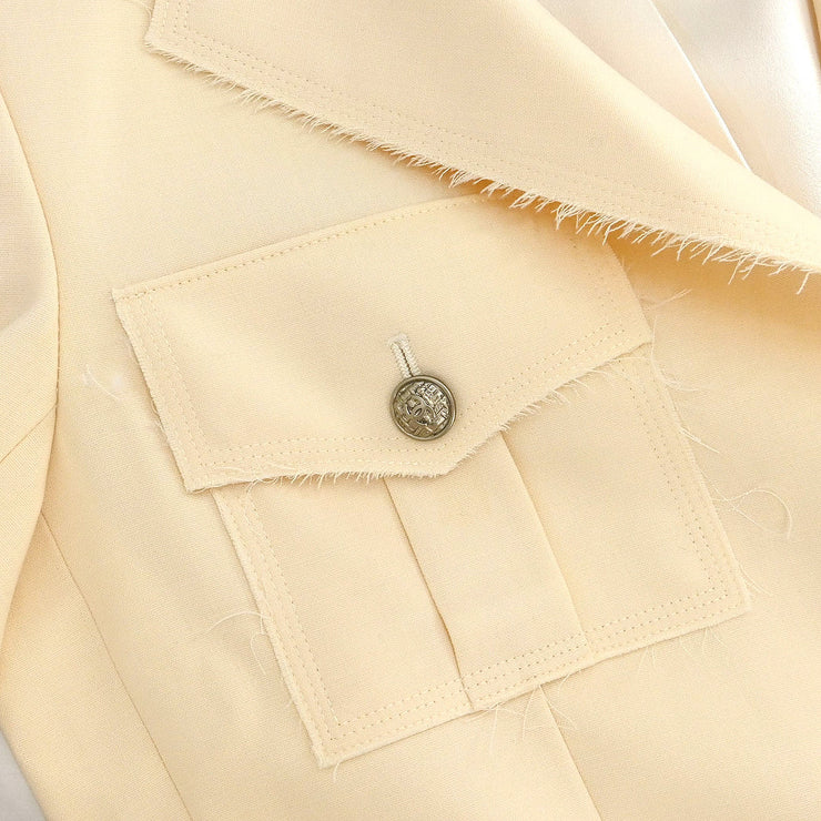 Chanel 2007 Single Breasted Jacket Ivory #36