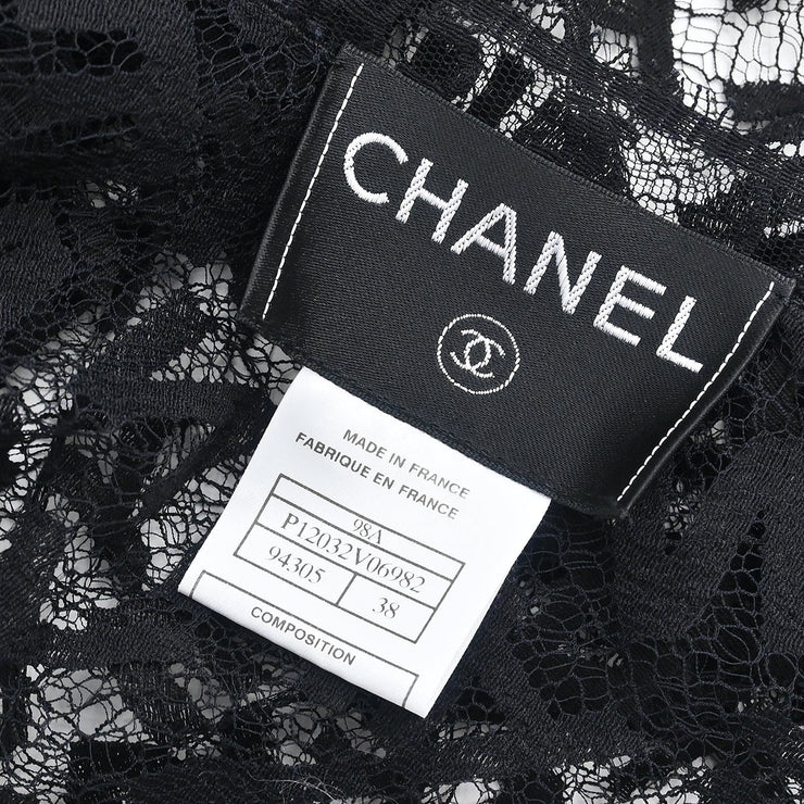 Chanel 1998 Lace Cardigan Black #38