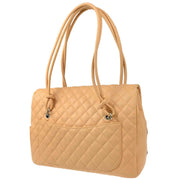 Chanel 2004-2005 Beige Calfskin Cambon Ligne Handbag